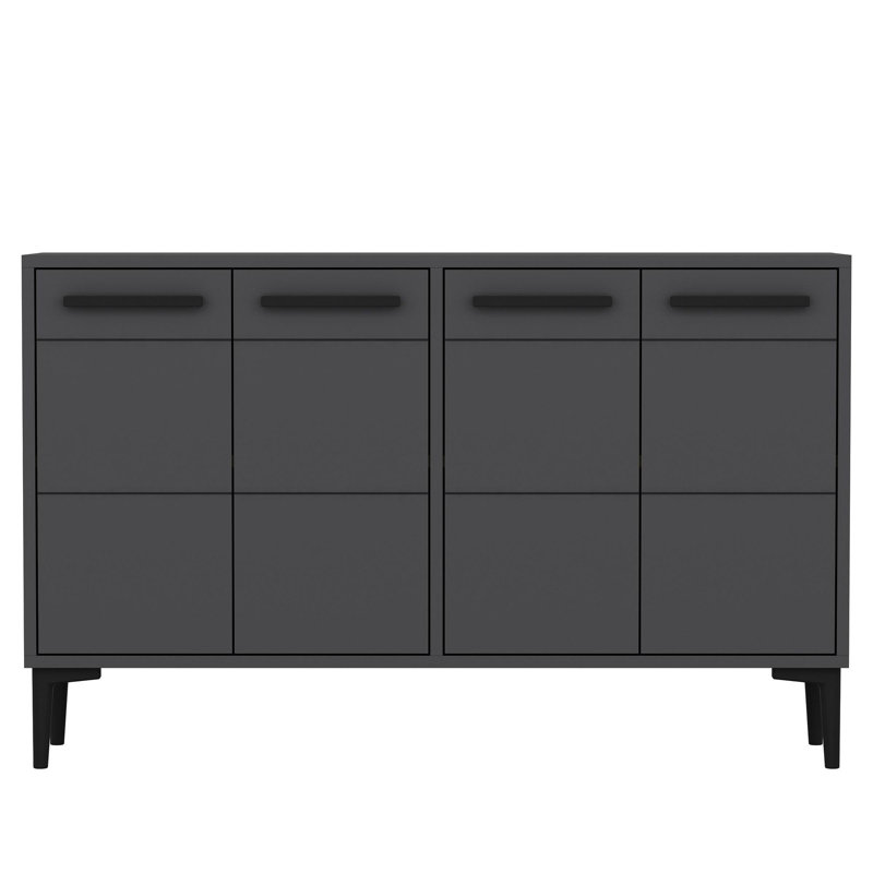 Console moderne, anthracite, 47,2 po x 11,8 po x 29,5 po | 100% panneau de particules enduit de mélamine, épaisseur: 0,7 pouce | Pieds en PVC d'une hauteur de 5,9 pouces | Élégant et fonctionnel pour le salon ou le vestibule