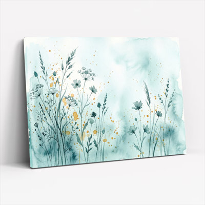Ensemble d'une toile aquarelle florale