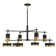 Ashor 8-Light LED Chandelier in Matte Black with Warm Brass Accents