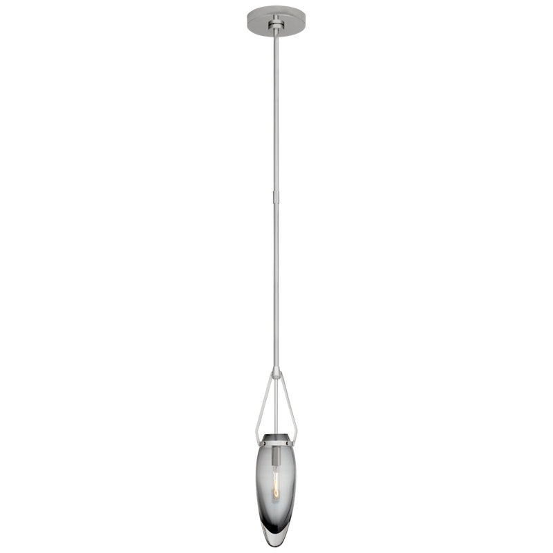 Myla 1 - Light Pendant, 52" H x 4.25" W x 4.25" D, Smoked, Polished Nickel