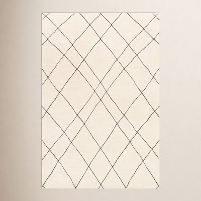 Seaton Black Cream Hand-Tufted Abstract Wool Rug