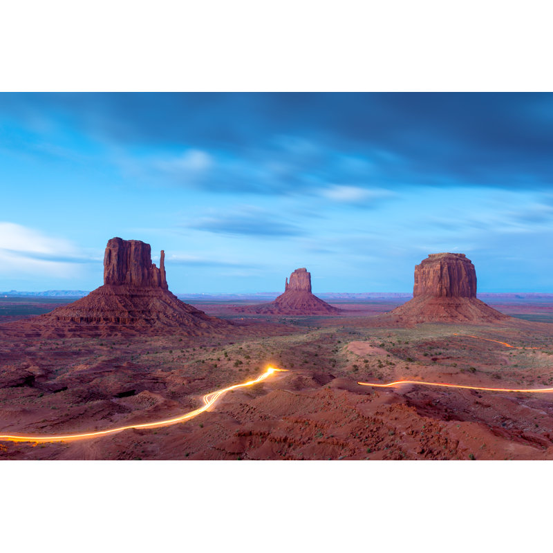 Monument Valley At Dusk by Chrishepburn - Wrapped Canvas Print, 30cm H x 46cm W