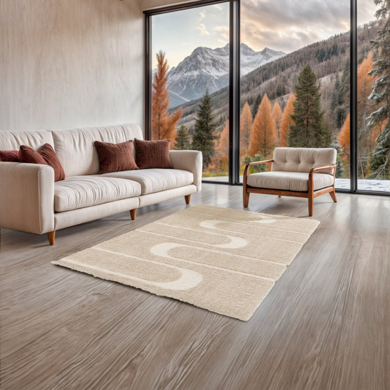 Abstract Shag Area Rug, Rectangle 120 x 170 cm