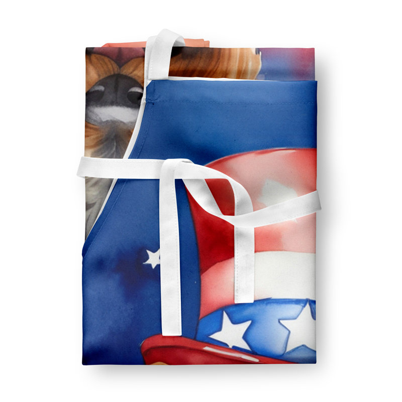 Patriotic American Apron, Light Brown Welsh Terrier