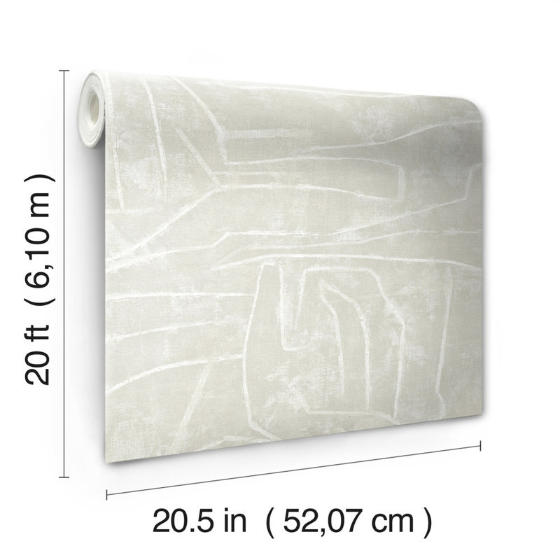 Vena Abstract Peel & Stick Wallpaper Roll, Beige
