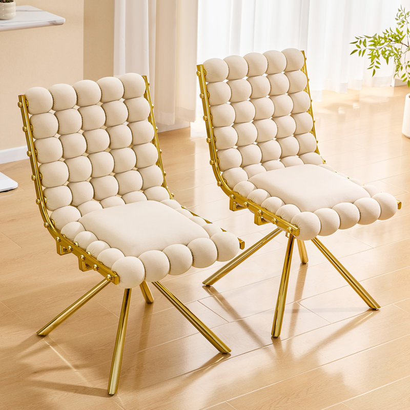 Ensemble de 2 chaises d'appoint Modern, Beige