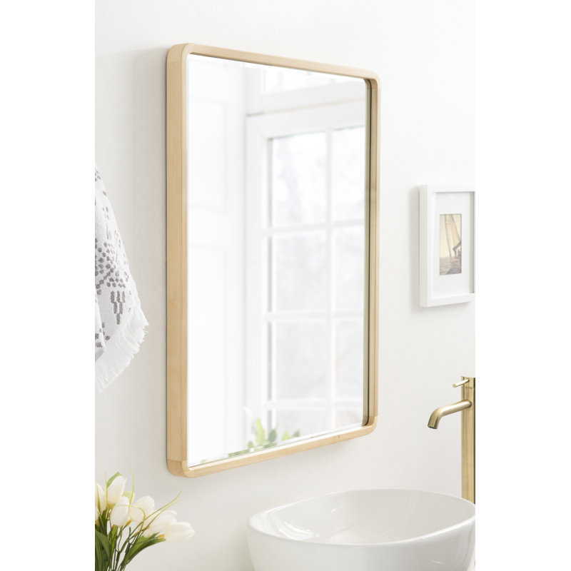 Branca Wood Flat Mirror, 30" x 24", Natural