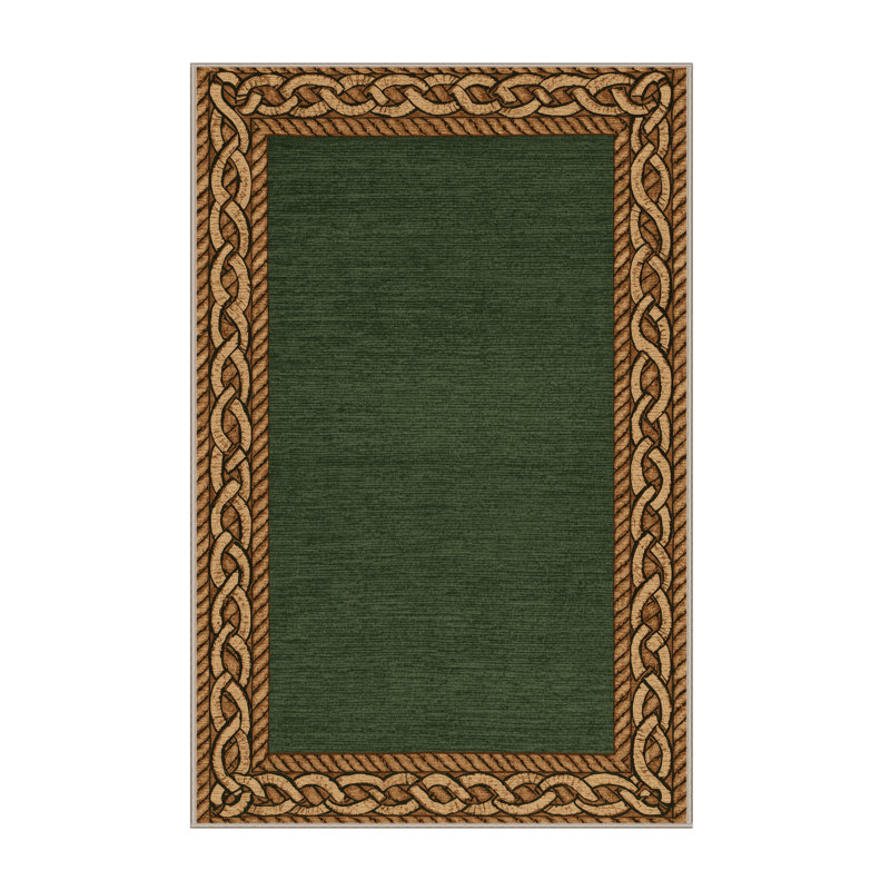Soft Plush Findley St Patties Modern & Contemporary Abstract Area Rug in Brown – Beige Binding, 7x10