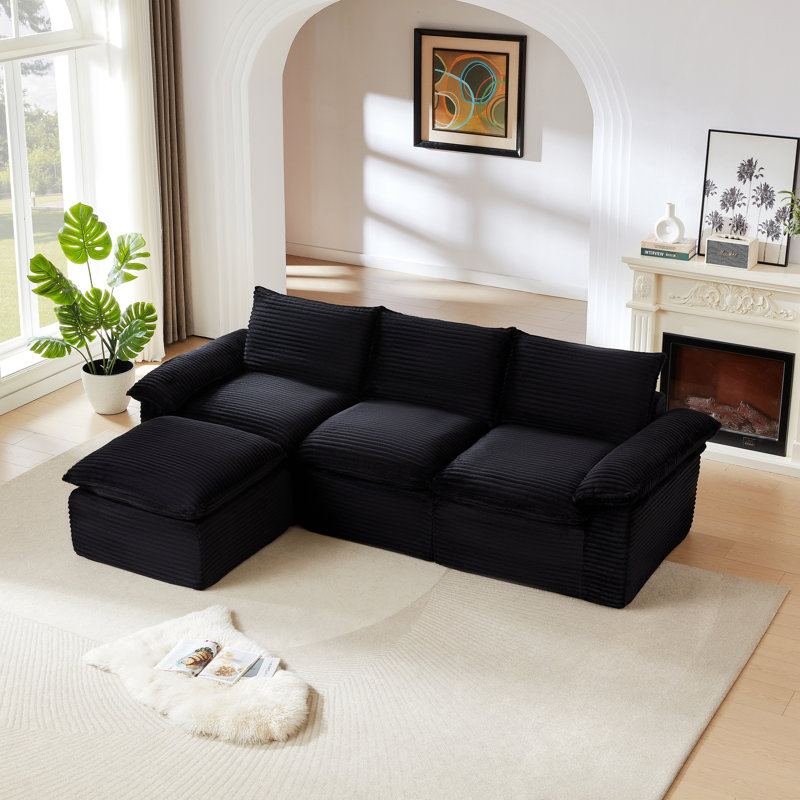 Canapé moderne pour salon, appartement et bureau, Black