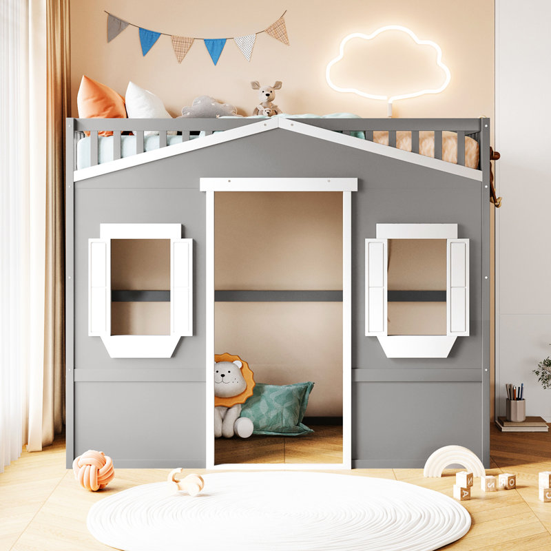 Lit mezzanine simple Chic, Grey/White, Twin
