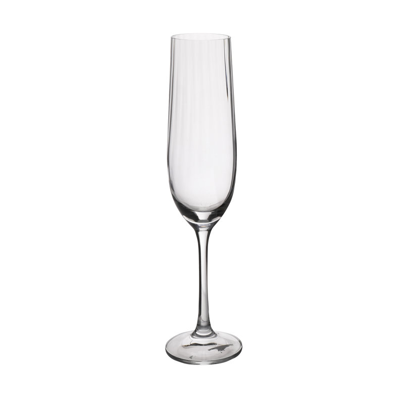 Mikasa Treviso Crystal Champagne Flute Glasses, 190ml