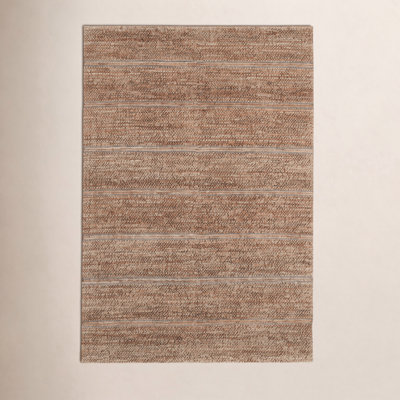 Beamond Brown Hand-Woven Striped Jute Rug
