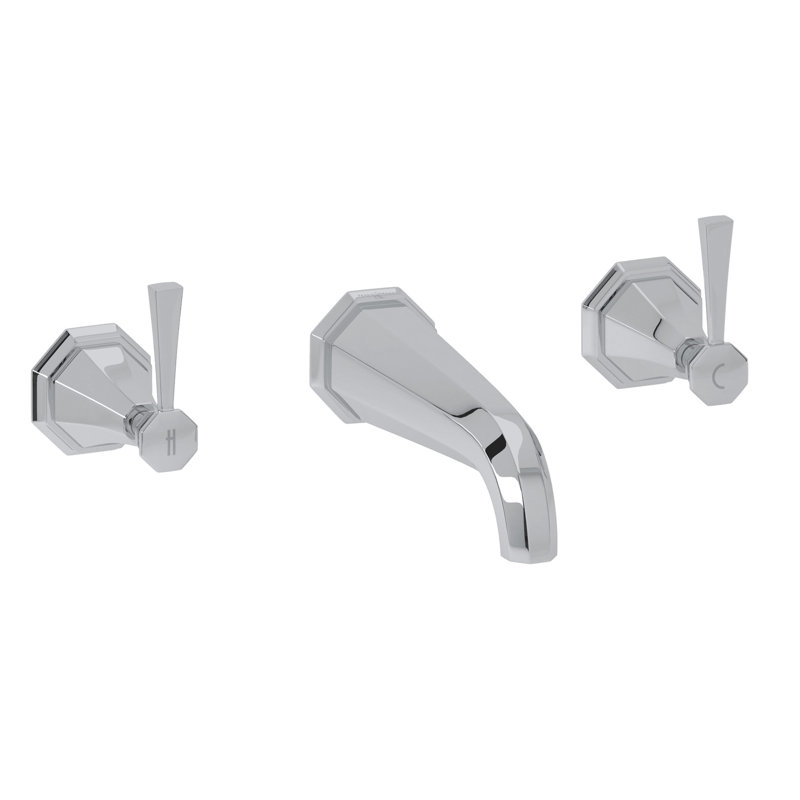Deco Wall Mount Tub Filler Trim, Polished Chrome, Lever Handle
