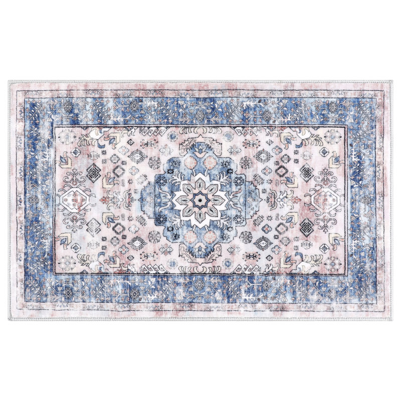 Machine Washable Non-Slip Kitchen Mat, Blue