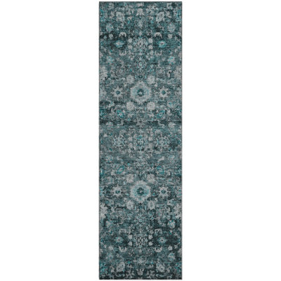 Premium Machine Washable Cerrito Teal Rug