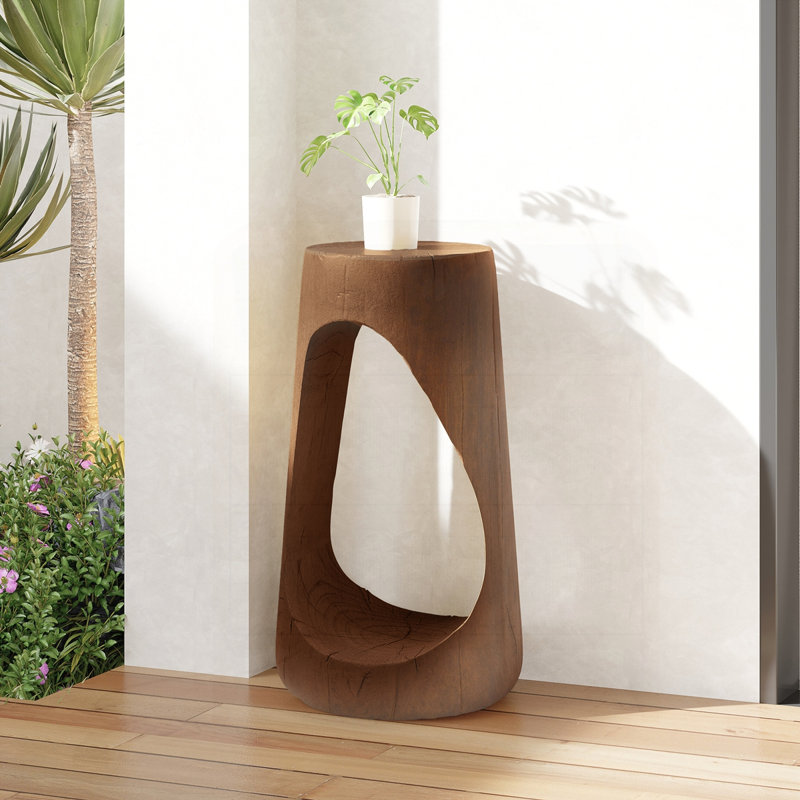 Table d'appoint d'extérieur Patio Garden, Marron antique