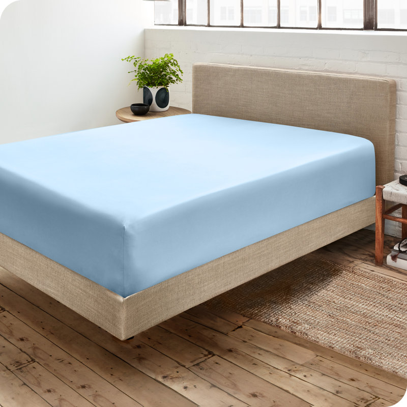 Drap-housse en microfibre, Drap-housse de taille simple, Bleu clair