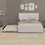 Lit plateforme tapissier avec lit gigogne-967648391