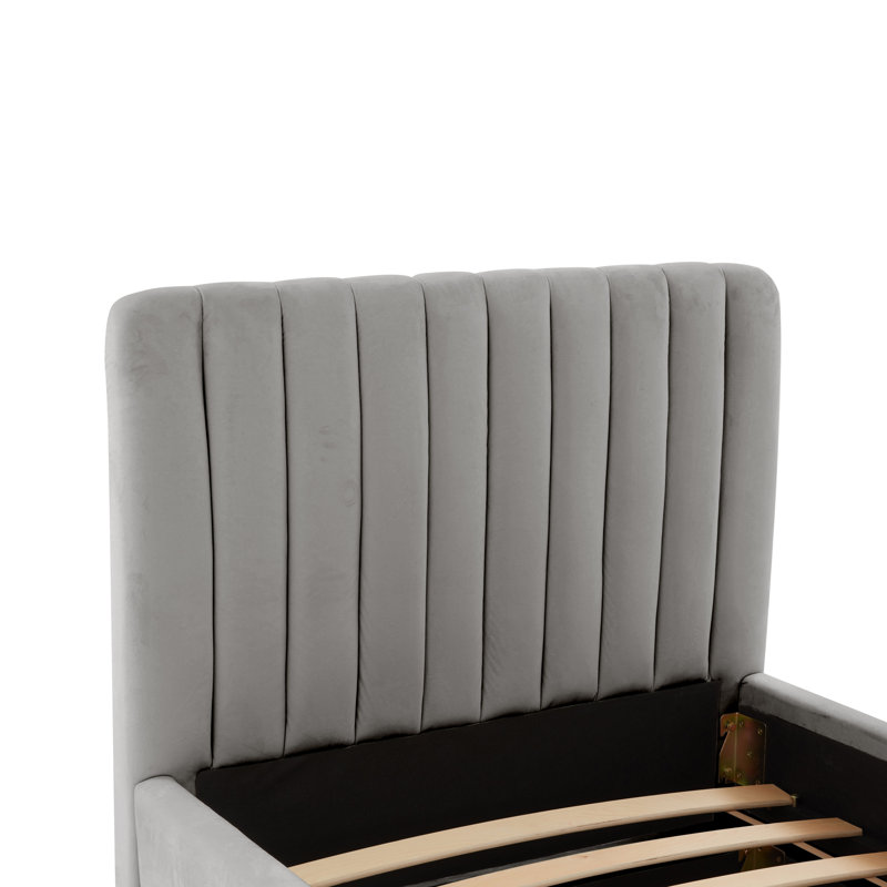 Upholstered Platform Bed, Gray