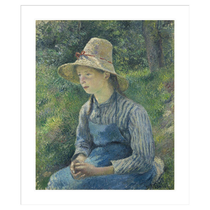 Paysanne avec un chapeau de paille par Camille Pissarro, H 39,3 po x l 33,5 po