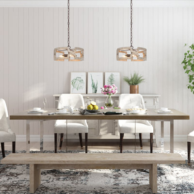 Lustre cylindrique de style bougie avec détails en corde