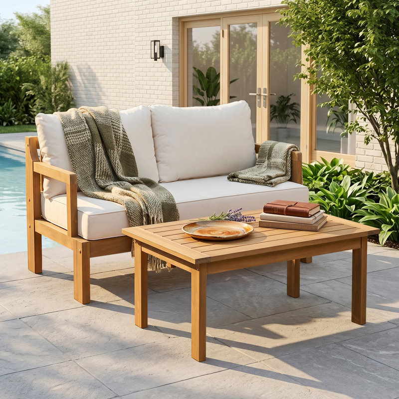Ensemble de conversation pour 2 personnes avec coussin amovible Patio