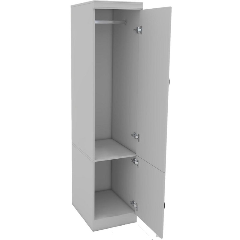 Commode combinée 71 "à deux portes avec miroir en bois blanc