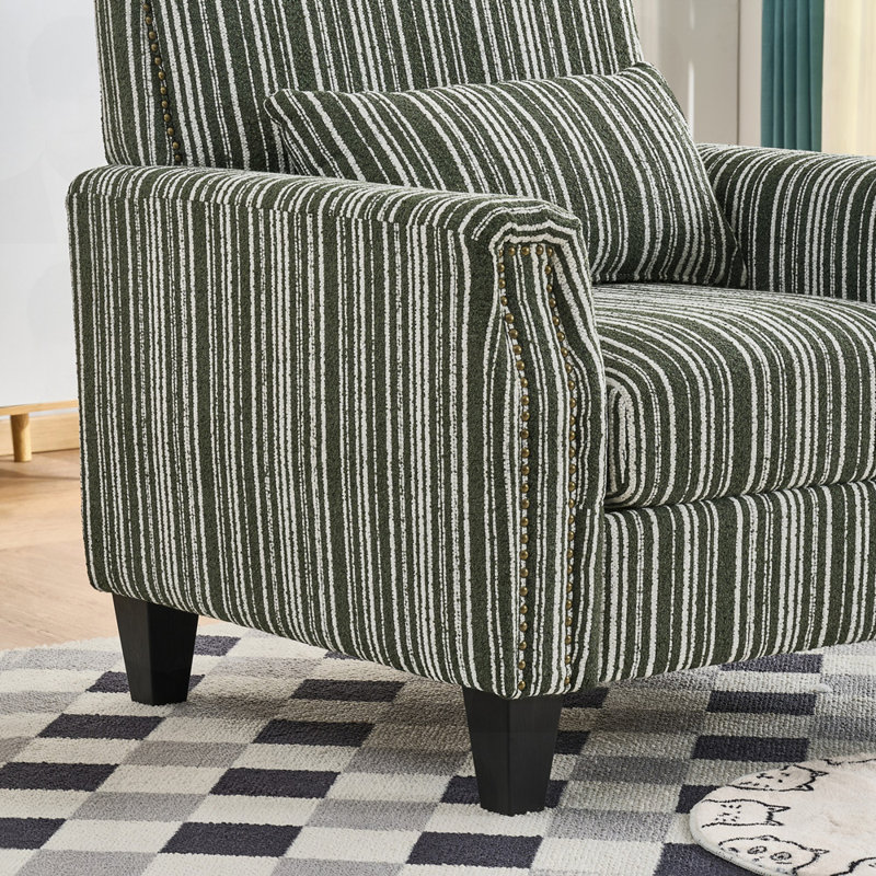 Fauteuil rembourré Nailhead, Vert