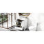 Meuble de salle de bain blanc avec lavabo, étagère réglable élégante, cadre en bois massif et