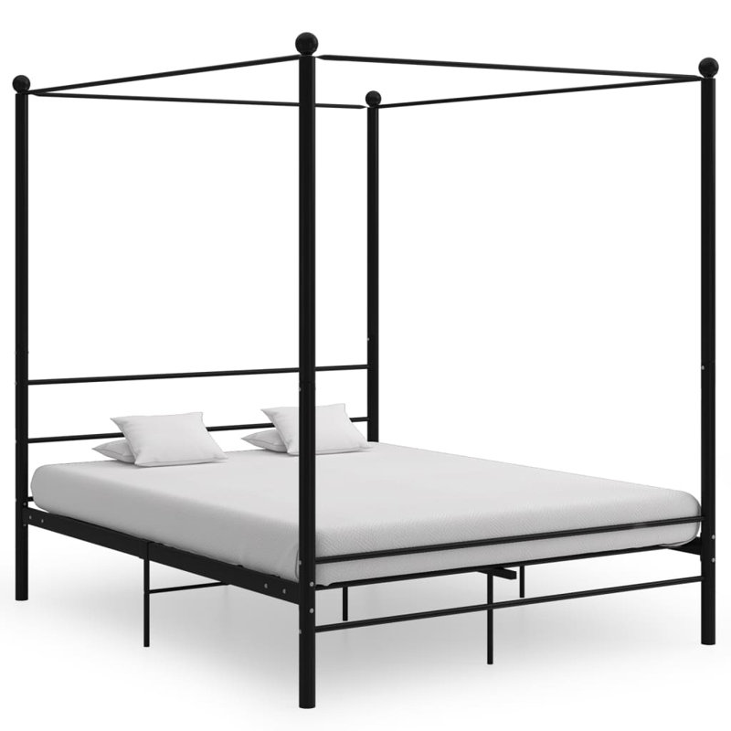 Azeezah Metal Bed, Black, 90 x 200 cm