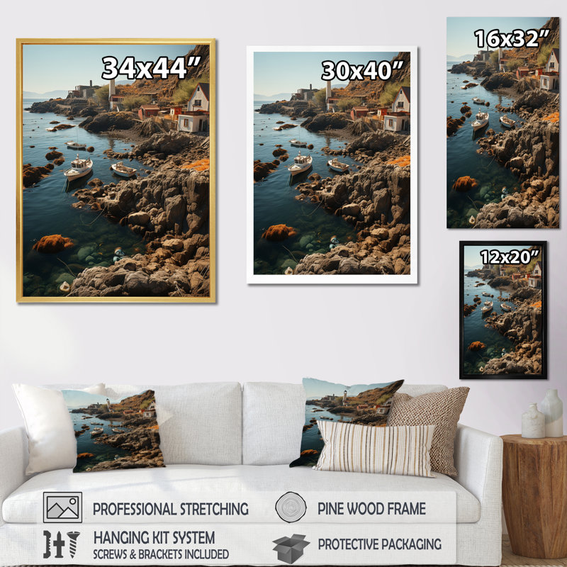 Port Harbor Retreat III - Imprimé, Cadre photo noir, H 20 po x l 12 po x P 1 po