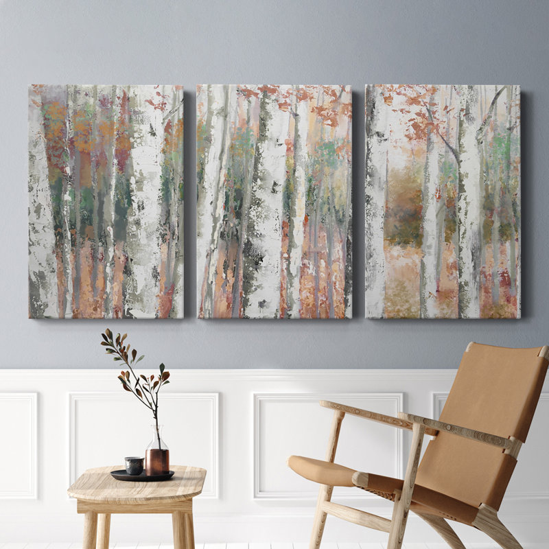 Bois rustique - Toile tendue avec châssis de qualité supérieure - Prêt à être accroché, H 60 po x l 120 po x P 1 po