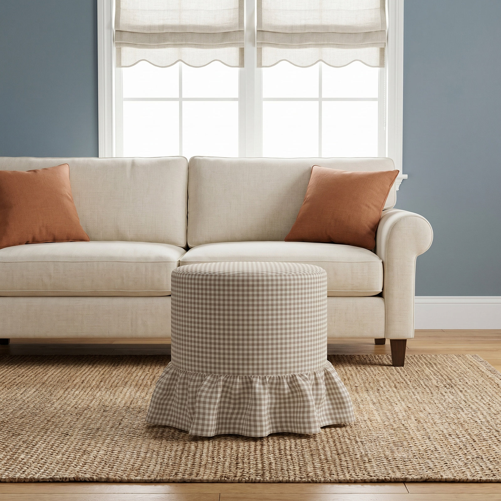Stoffer Home x Cloth & Co. Bernadette Ottoman, Olive Floral