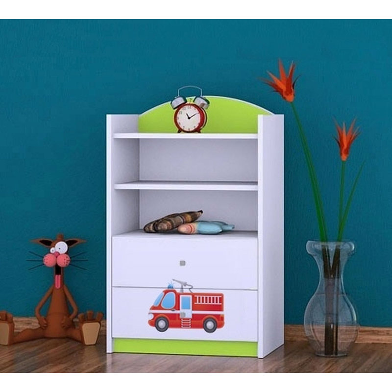 Lena 96cm H X 60cm W Transportation Kids Cube, Green