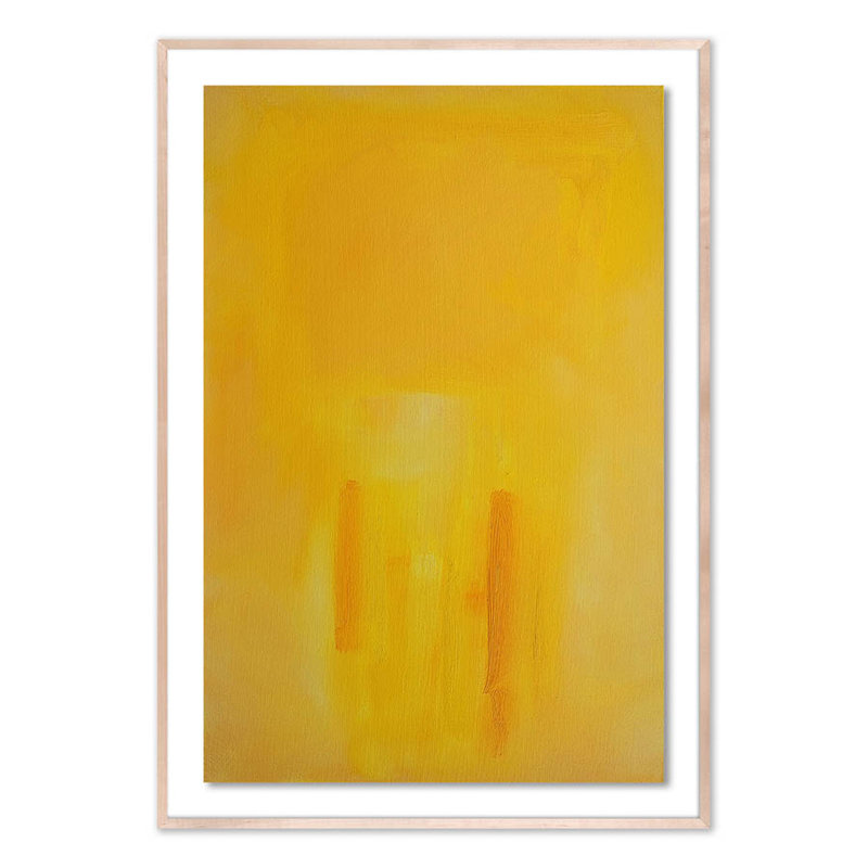 Figures in a Souk Yellow Framed Print, 60" H x 42" W x 2.5" D, Natural