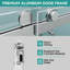 Porte de douche sans cadre à fermeture douce en nickel brossé avec fonction coulissante double, idéale pour les salles de bain modernes