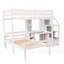 Twin Size Loft Bed with Stand-alone Bed, Storage Staircase, Desk &amp; Shelves - No Box Spring Needed, Solid Pine Wood-1427750225