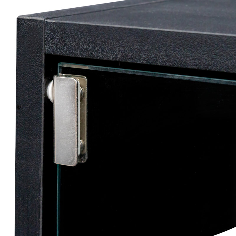 Armoire de rangement à chaussures en verre noir