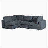 Upholstered Sofa with USB Charge Ports,Wireless Charging and Bluetooth Speaker in Arm