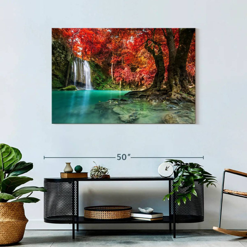 Red Waterfall Canvas Print, 30" H x 45" W x 1.25" D