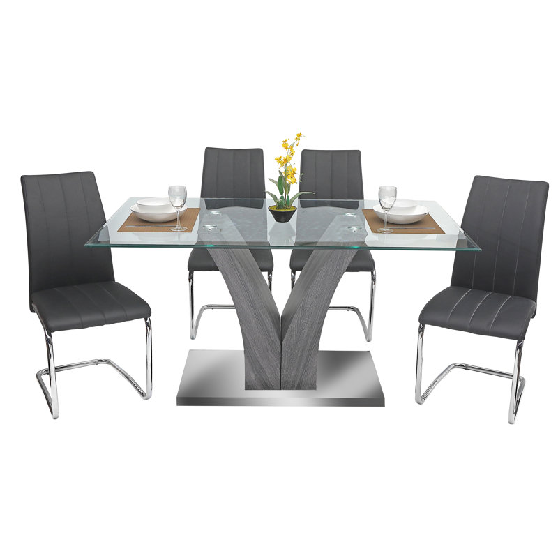 Ensemble repas pour 4 personnes Khia, 5, Noir