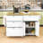 Adda Rustic Storage Kitchen Island Set with Expandable Drop-Leaf Tabletop and 2 Stools-1781461224