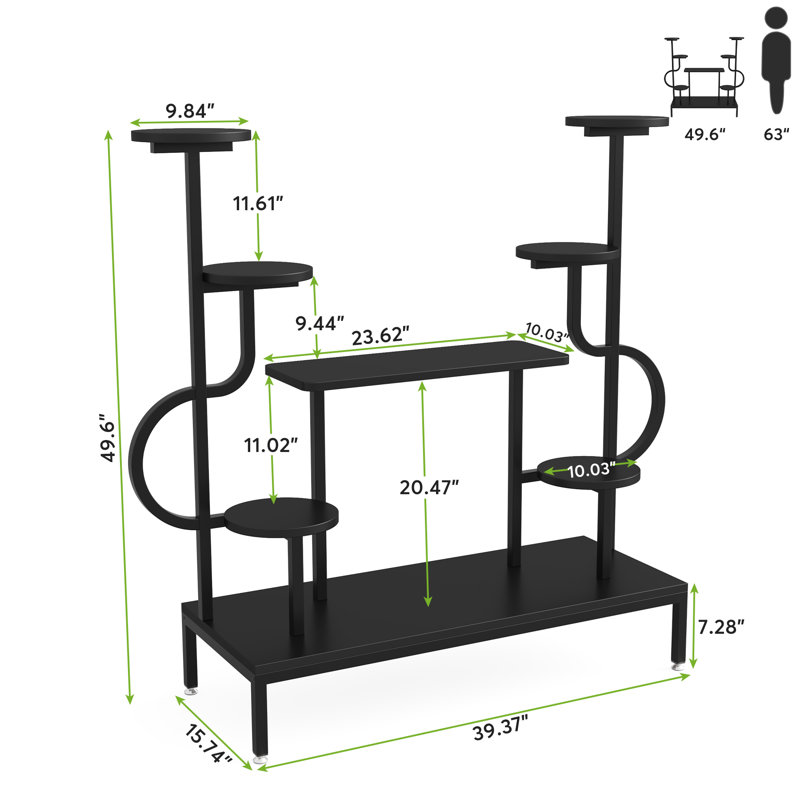 Sheneza Plant Stand, Black