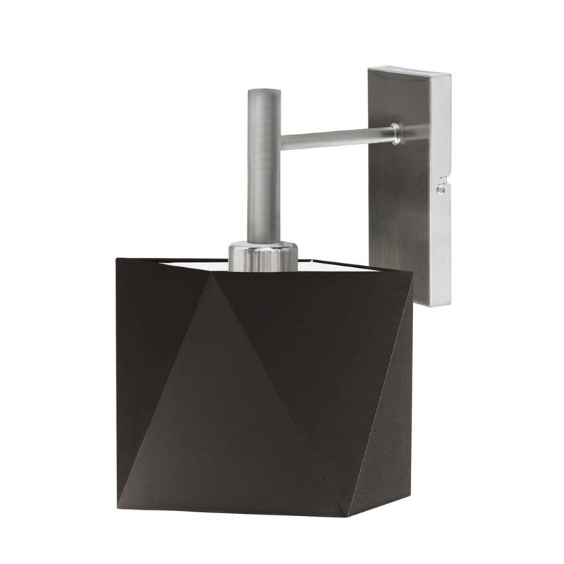 Aweys Steel Armed Sconce, Brushed Steel, Brown