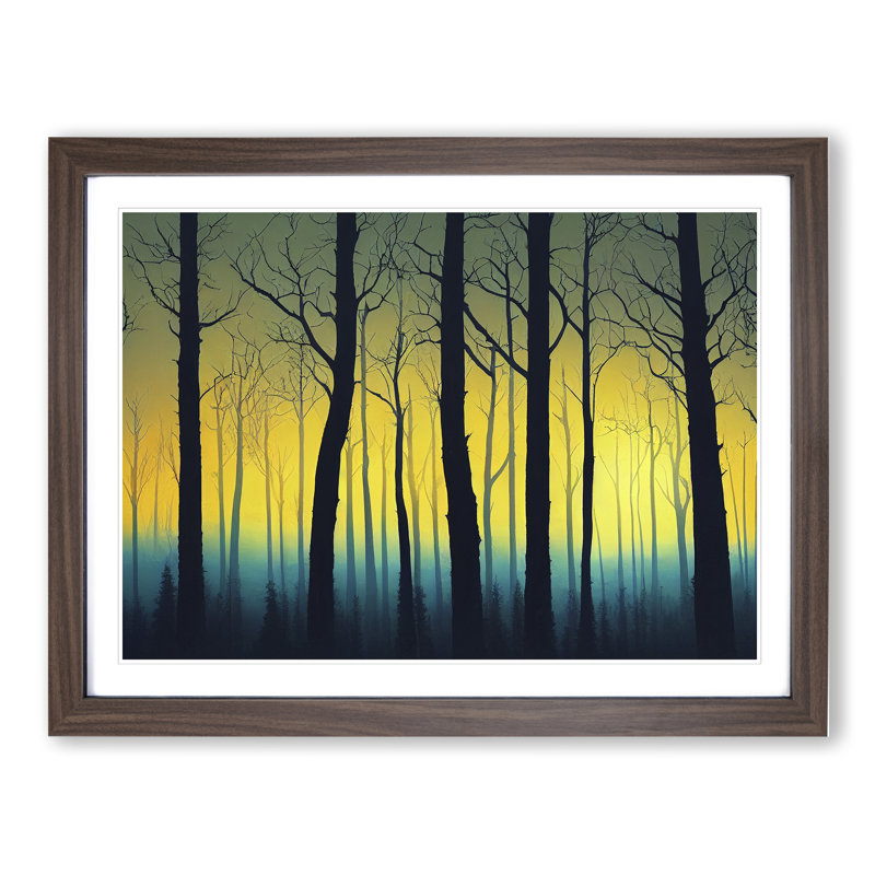 Progressive Summer Forest - Single Picture Frame Print, 25cm H x 34cm W x 2cm D, Walnut Framed