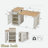 Kitchen Island With Extendable Dining Table, Double-sided Storage, 2 Drawers, Power Outlet And Side Open Shelves