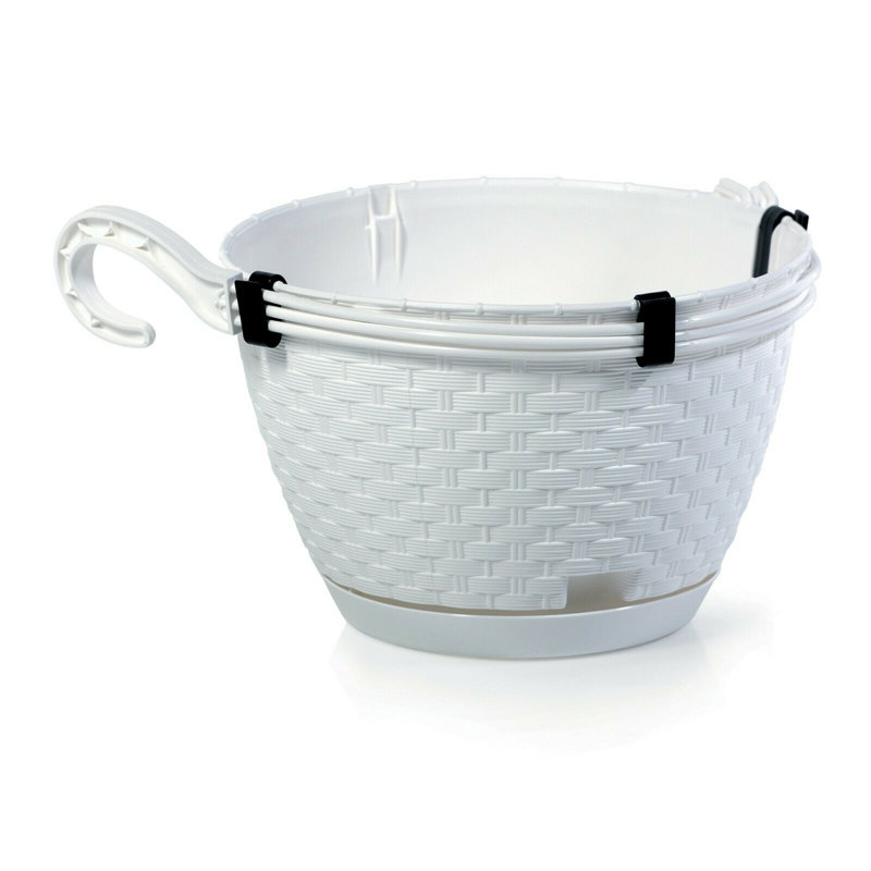 Elburn Hanging Planter, 14cm H x 21.5cm W x 21.5cm D, White