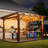 13X10ft Wooden Garden Gazebo With Metal Roof, Spacious Outdoor Patio Shade Structure For Backyard & Garden