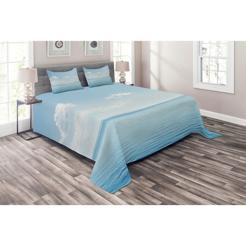 Ocean Coastal Polyester Coverlet, King Bedspread + 2 Shams