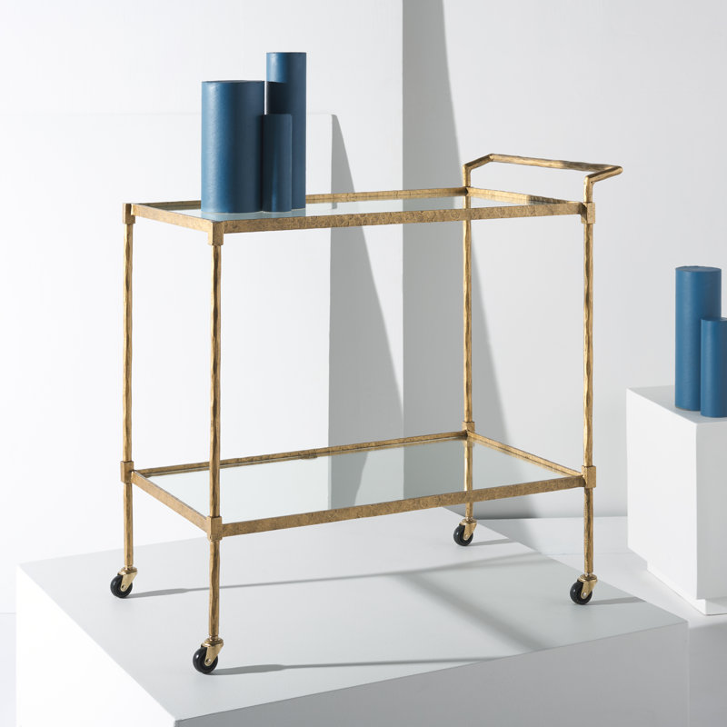 Tenasia Metal And Glass Bar Cart